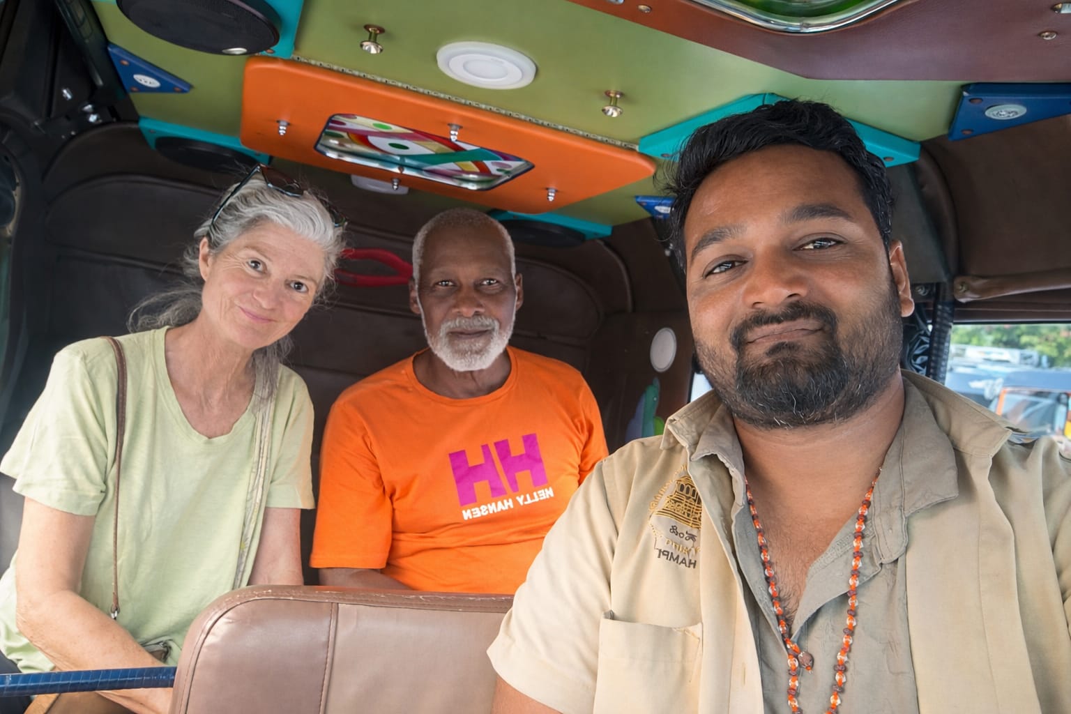 Colourful Auto Interior 🎨 — Rock Shiva Hampi Tours